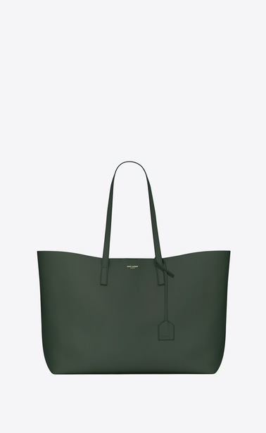 East/West shopping bag in dark green leather